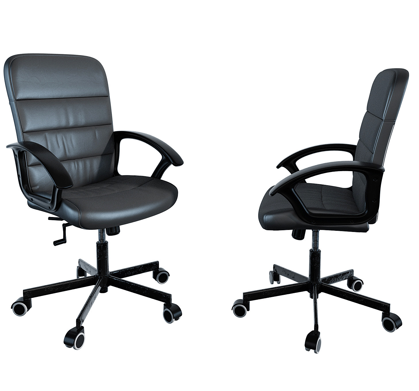 现代皮革办公椅3d模型下载