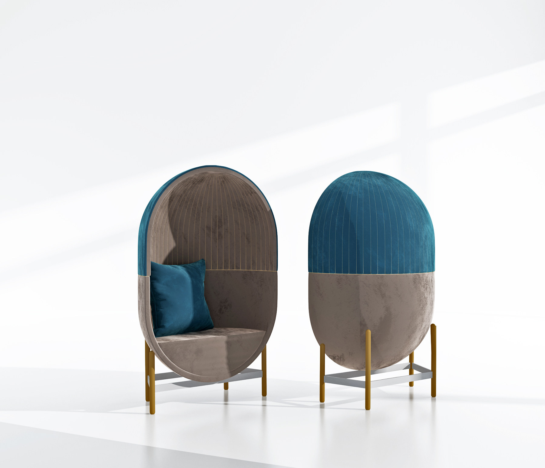 现代绒布创意休闲椅，3d模型下载