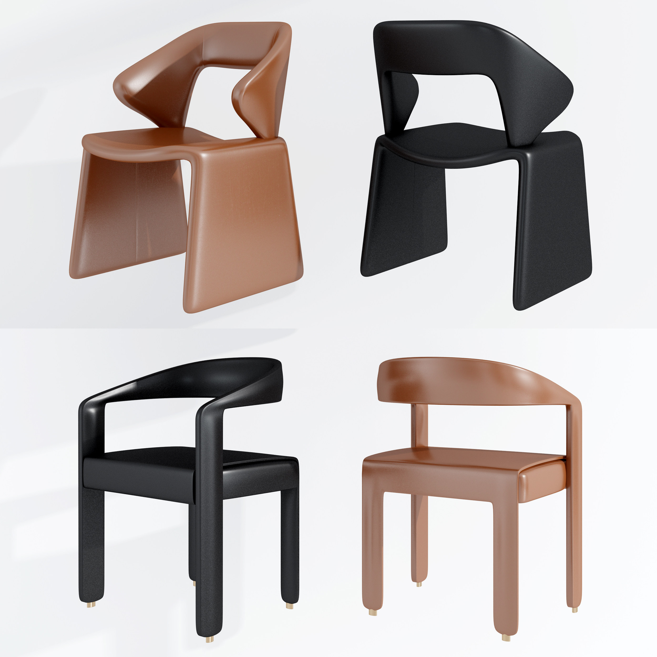 现代皮革休闲椅3d模型下载