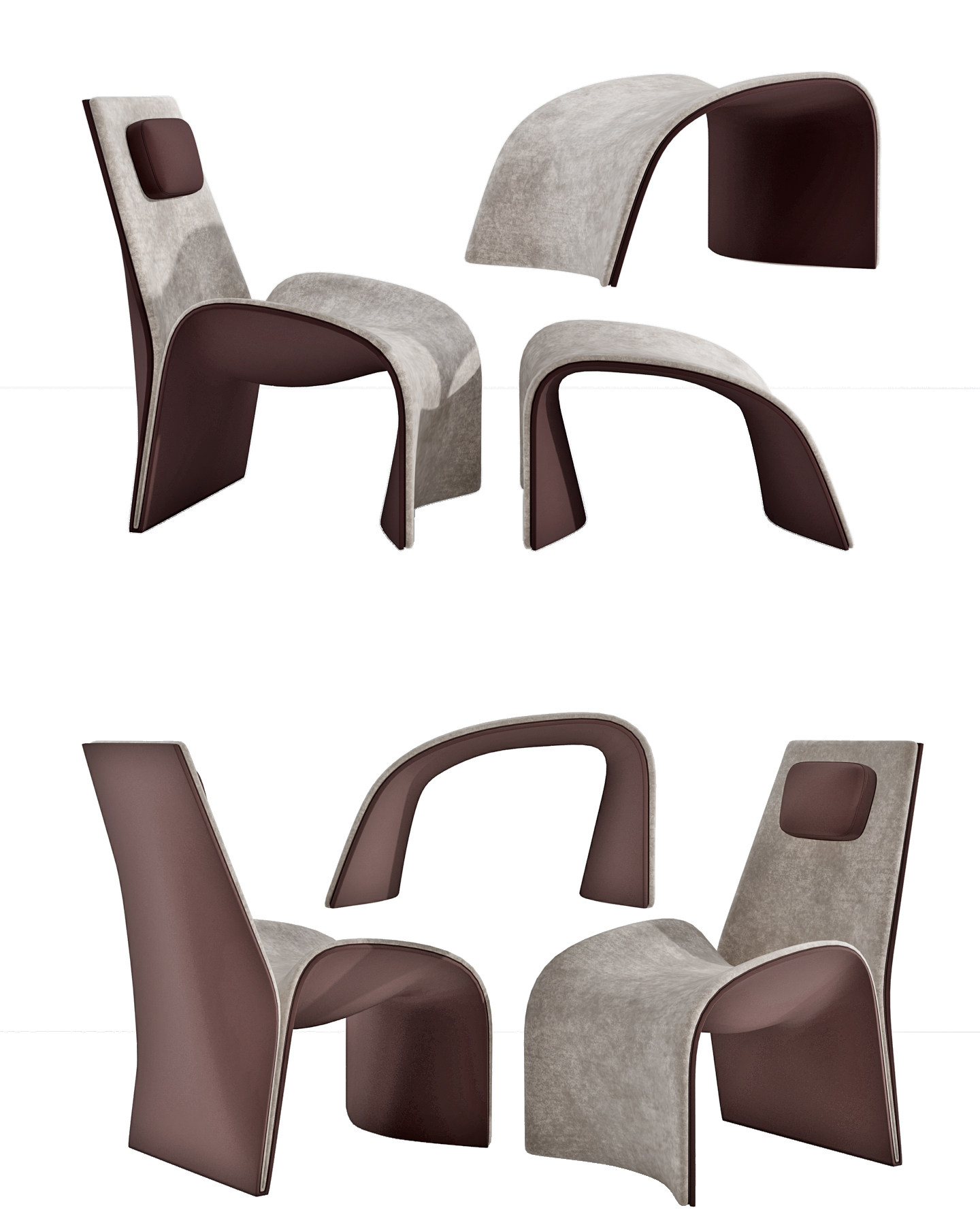 现代创意休闲椅，脚蹬3d模型下载