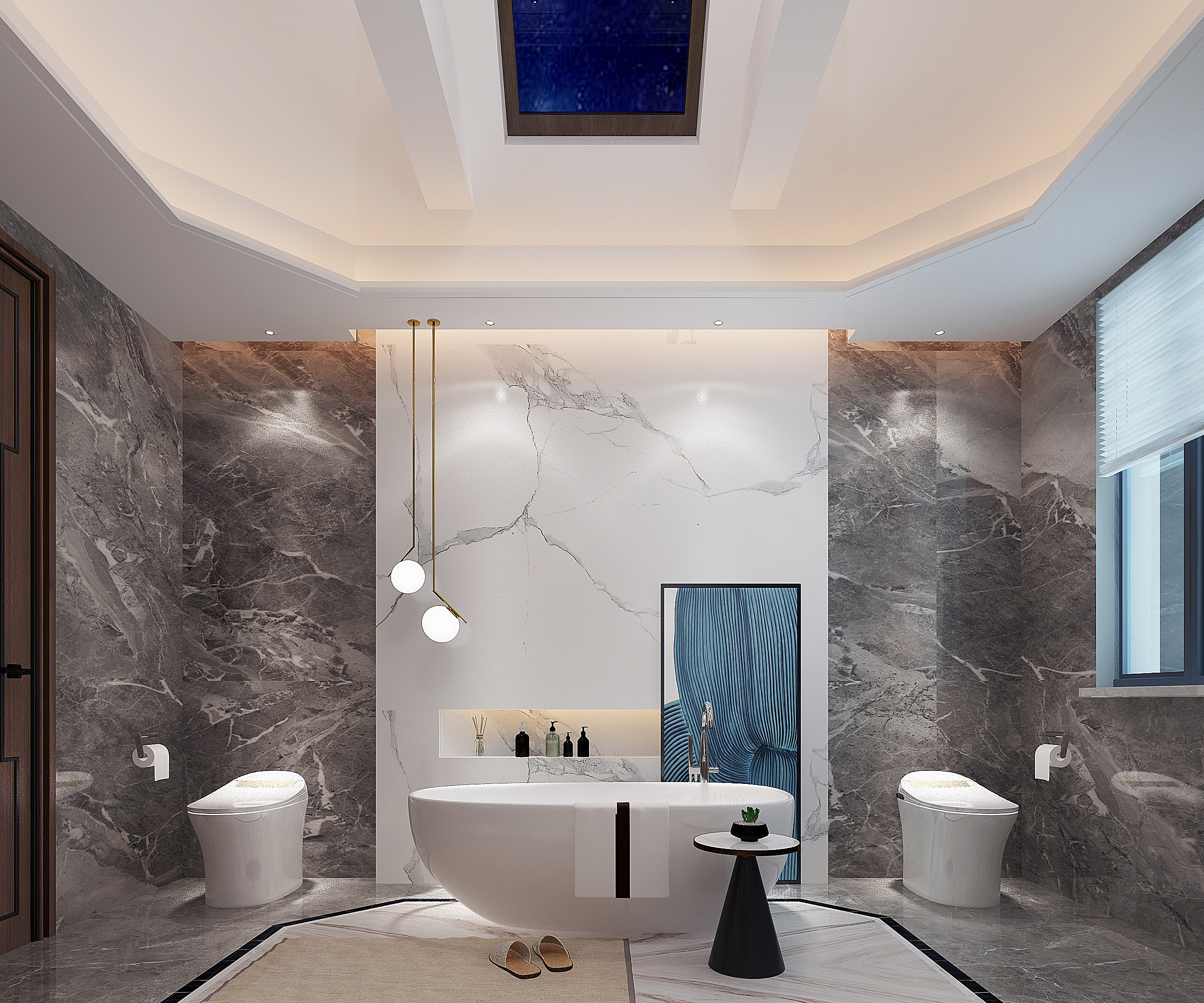 现代酒店卫生间浴室_3d模型下载