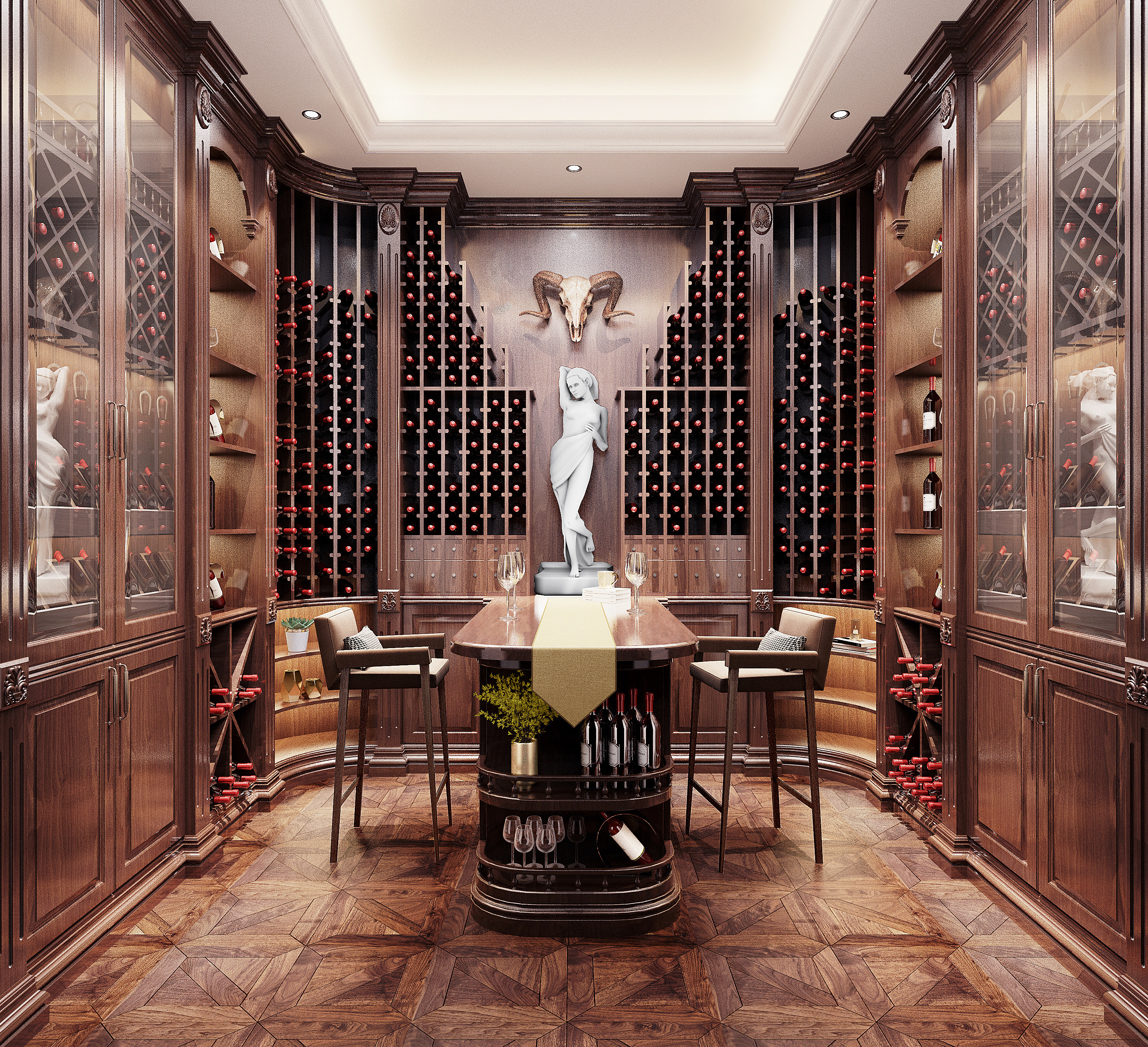 美式酒窖红酒房，品酒室，3d模型下载