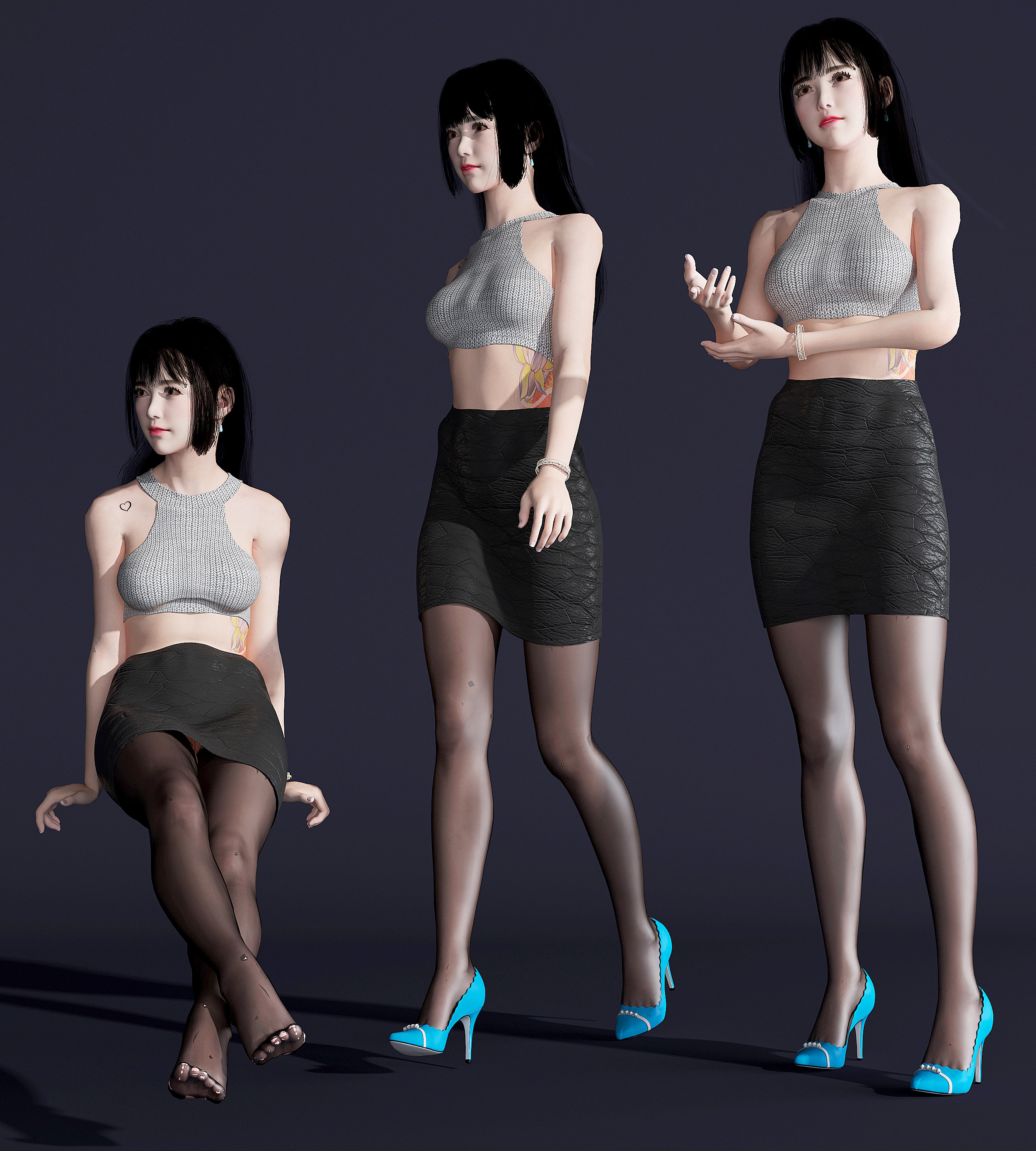 现代人物模特3d模型下载