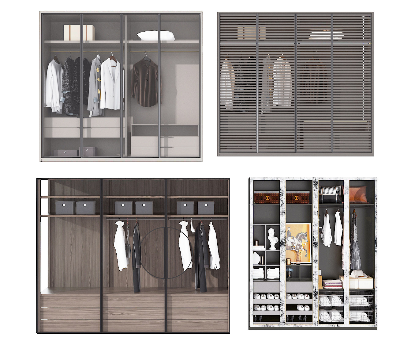 现代时尚衣柜,3d模型下载