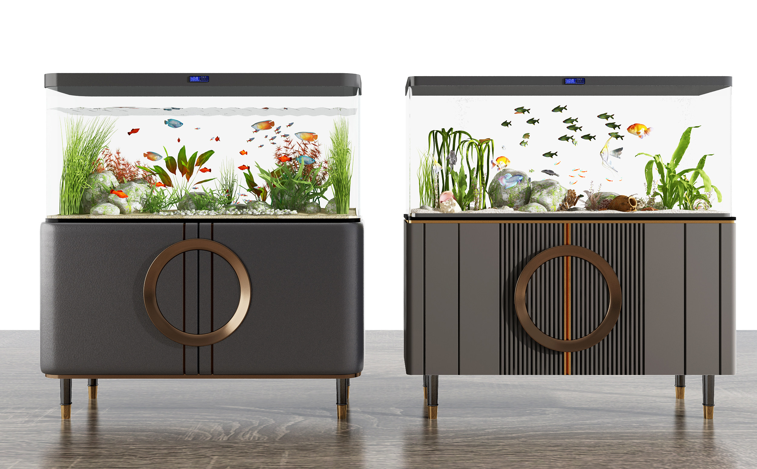 现代鱼缸水族3d模型下载