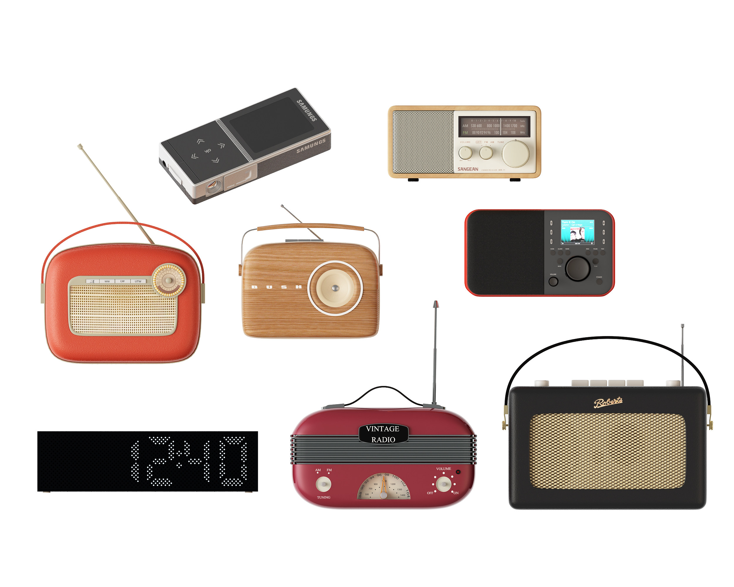 现代复古收音机,蓝牙音箱3d模型下载