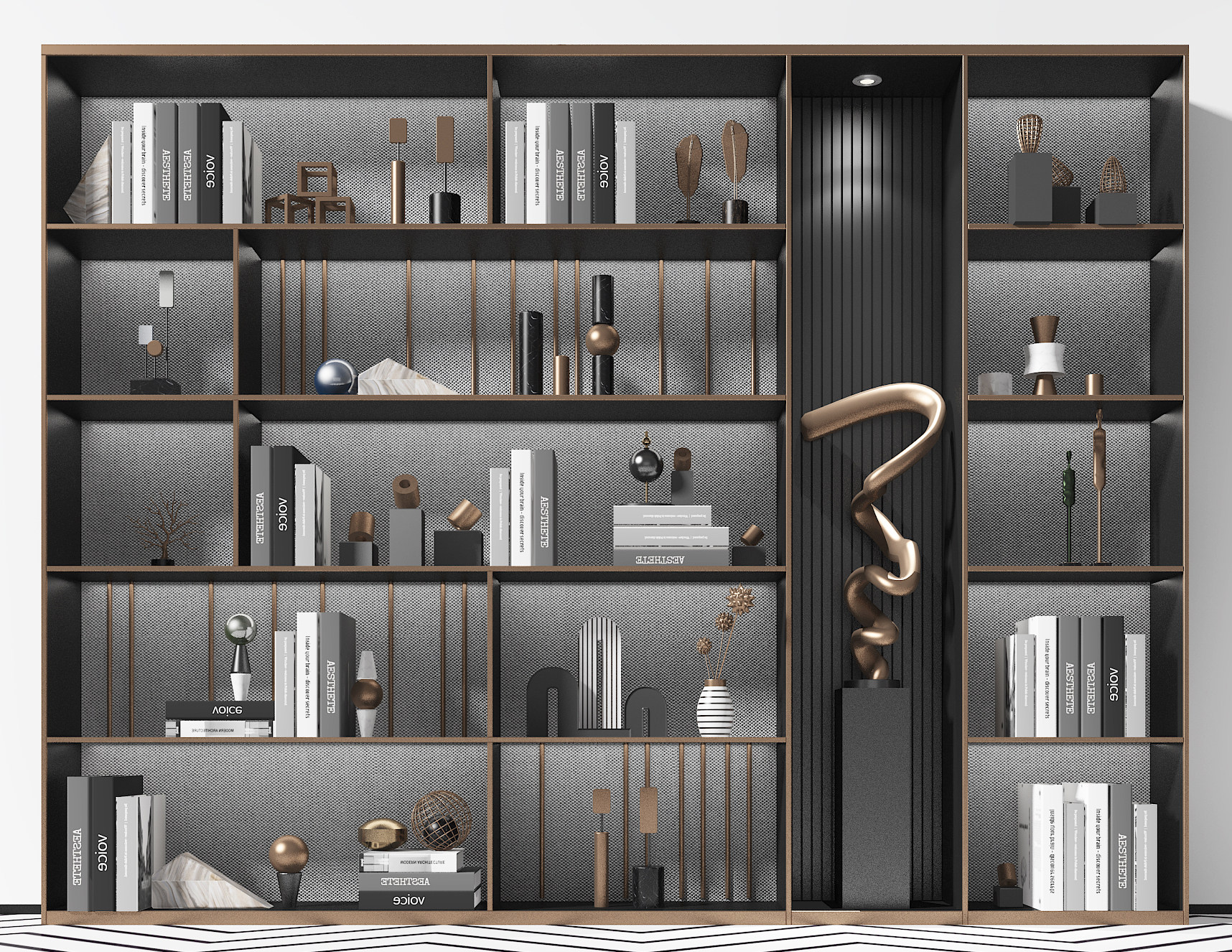 现代书柜,3d模型下载