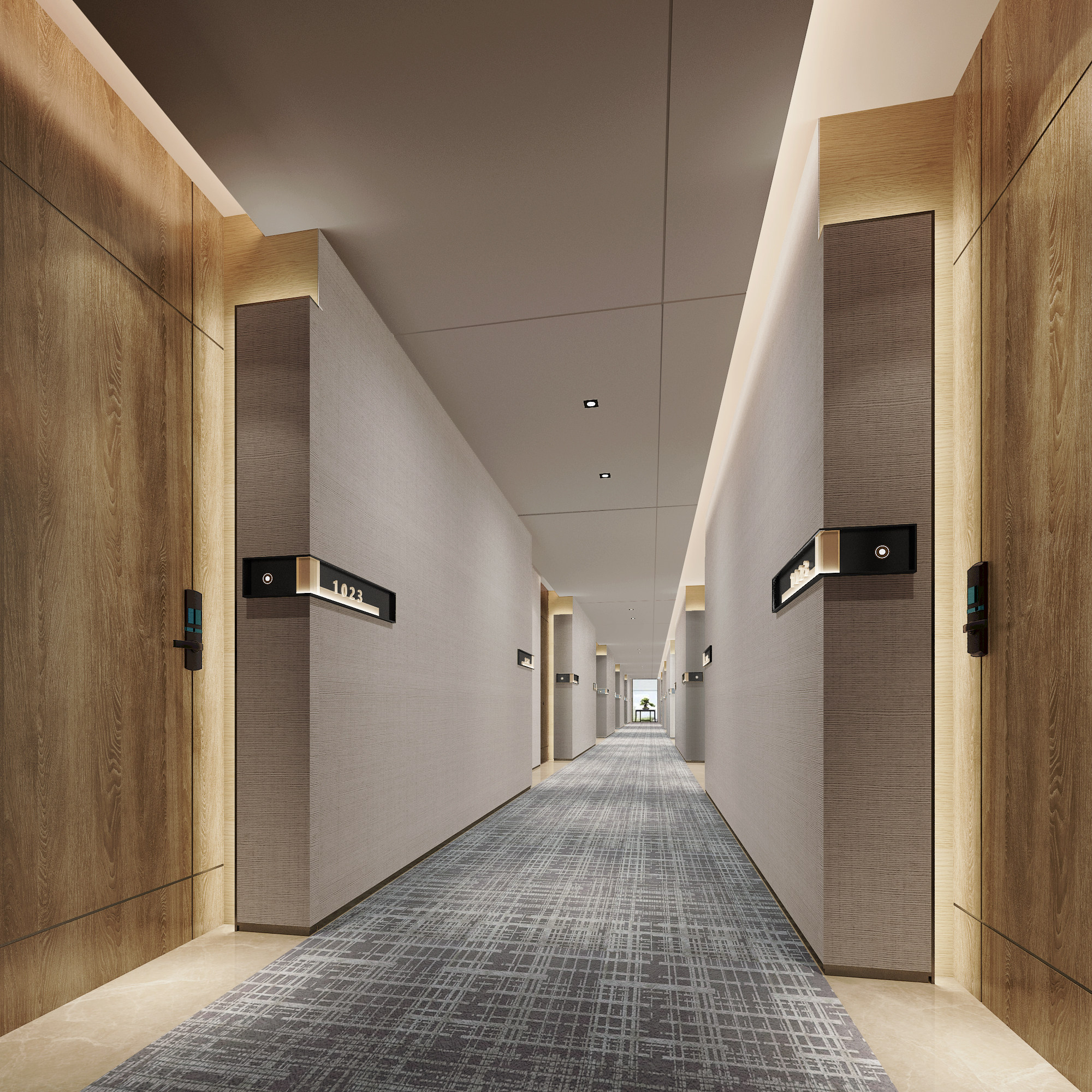 现代酒店走廊过道,3d模型下载