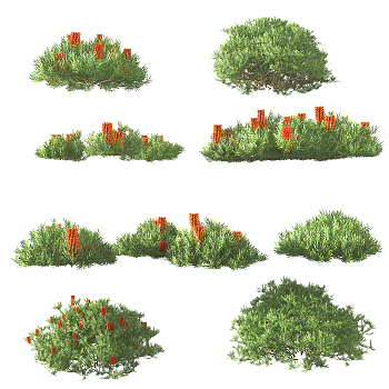 现代绿植灌木丛,3d模型下载