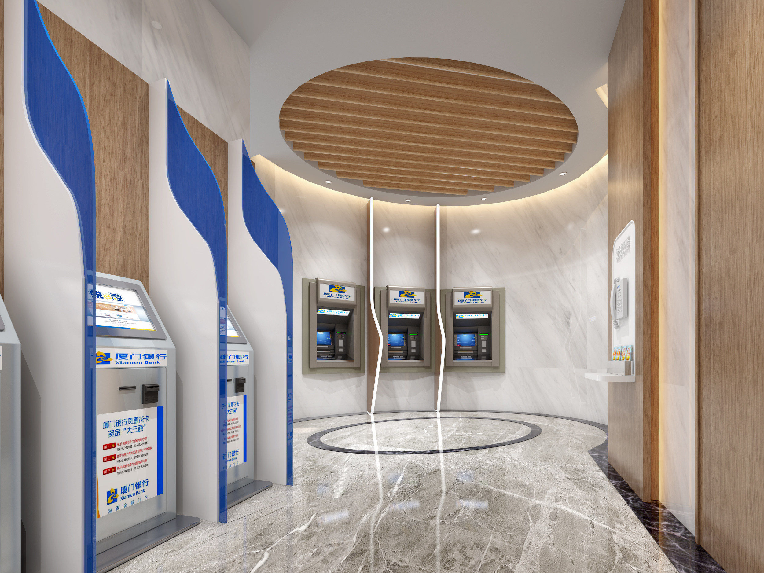 现代银行ATM取款机,24小时自助银行3d模型下载
