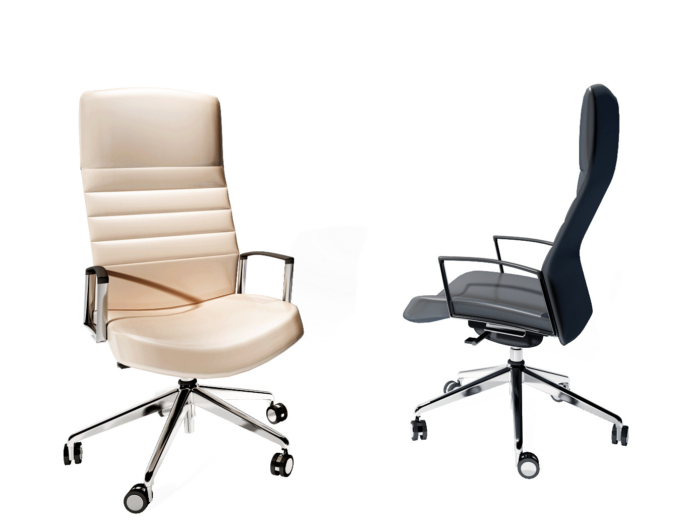 现代皮革班椅办公椅3d模型下载