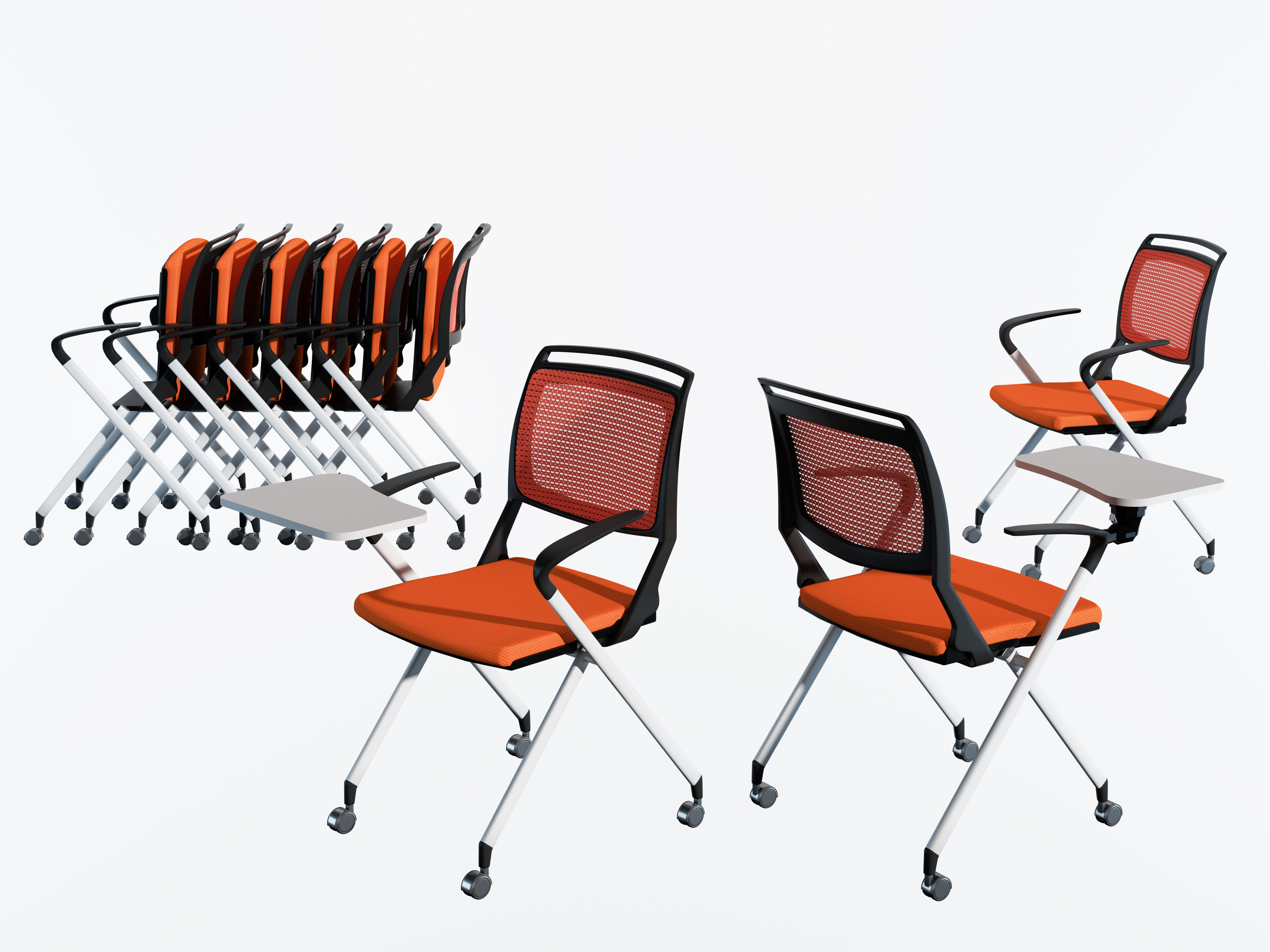现代折叠培训椅3d模型下载