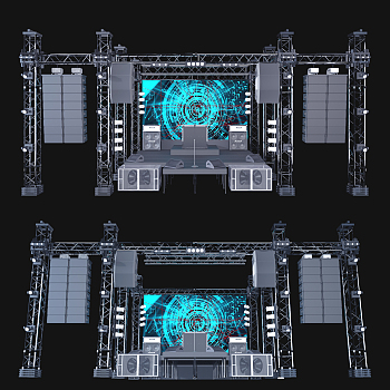 工业风露天舞台3d模型下载