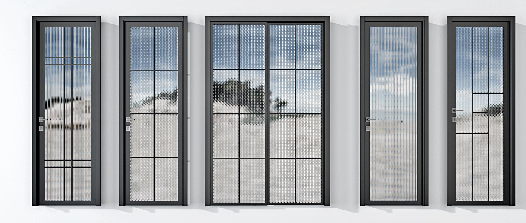 现代玻璃门厨卫门，推拉门3d模型下载