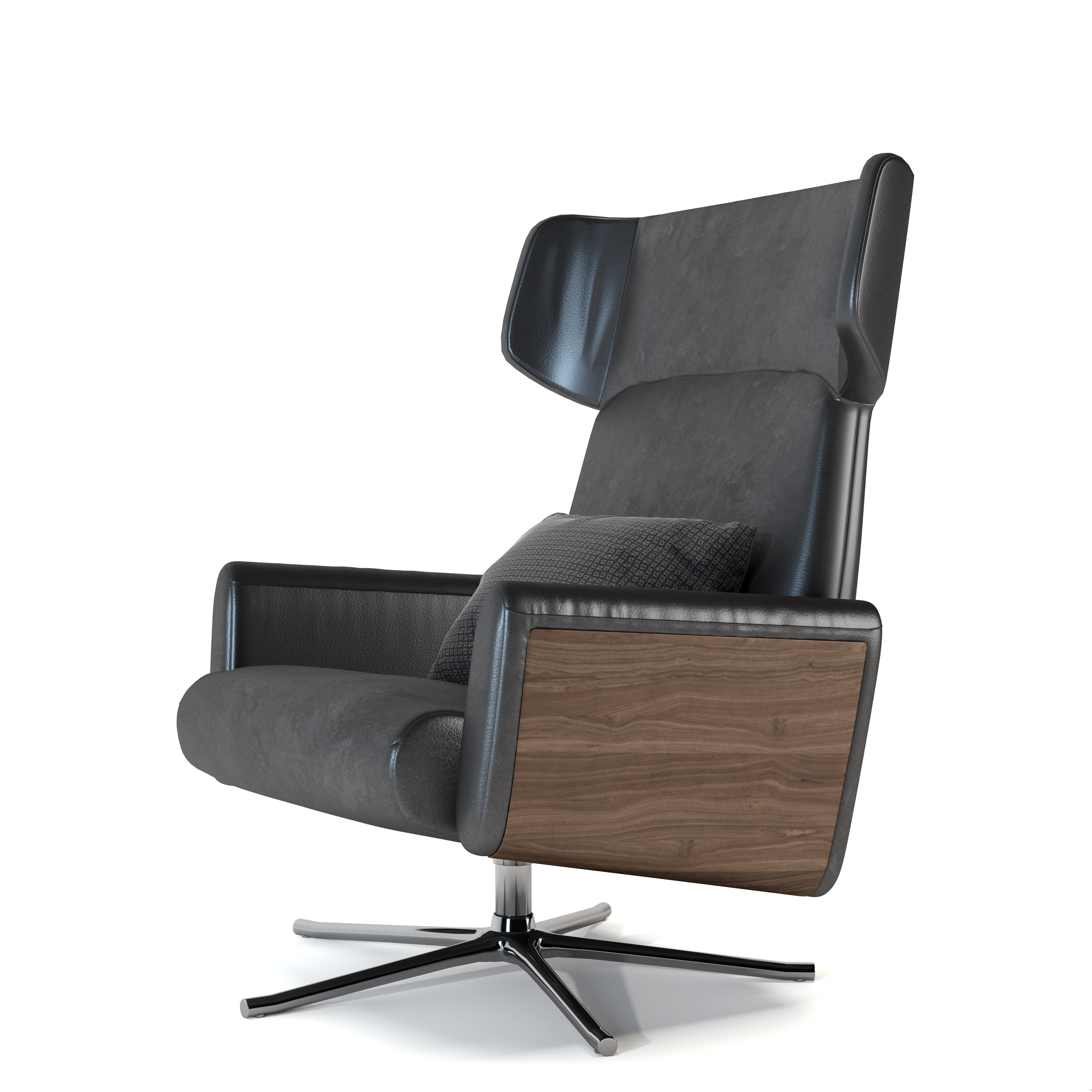 现代皮革办公椅班椅3d模型下载