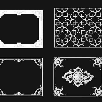 欧式法式石膏线条，雕花，灯盘3d模型下载