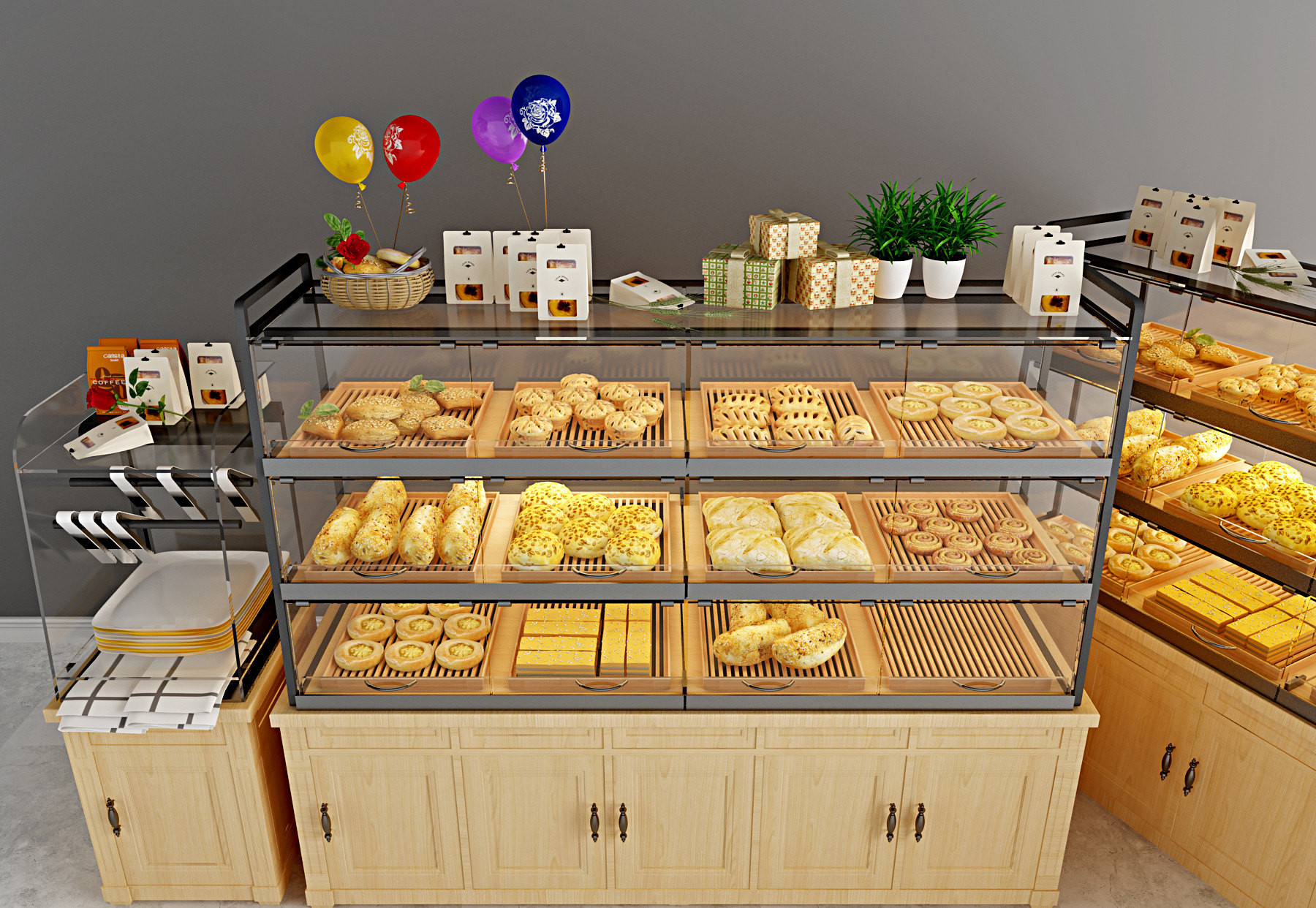 现代面包蛋糕3d模型下载