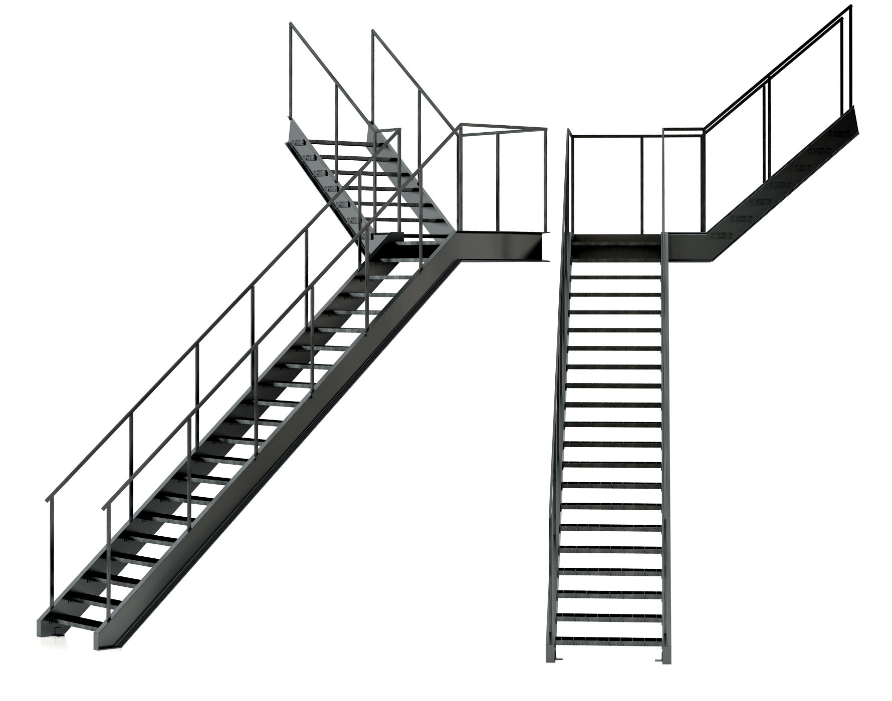 工业风，钢架烤漆楼梯3d模型下载