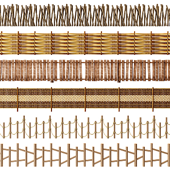 自然风木篱笆围栏，围栏院墙篱笆墙3d模型下载