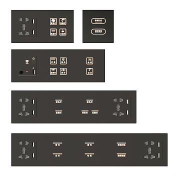 现代开关插座面板3d模型下载