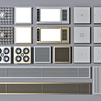 现代浴霸铝扣板空调通风口3d模型下载