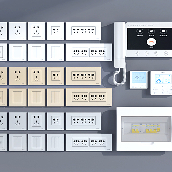 现代开关插座可视电话3d模型下载