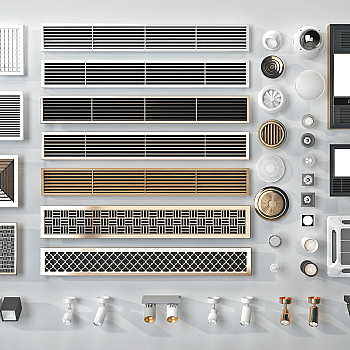 现代空调风口，3d模型下载