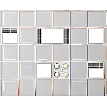 现代铝扣板浴霸，暖风机，换气扇3d模型下载