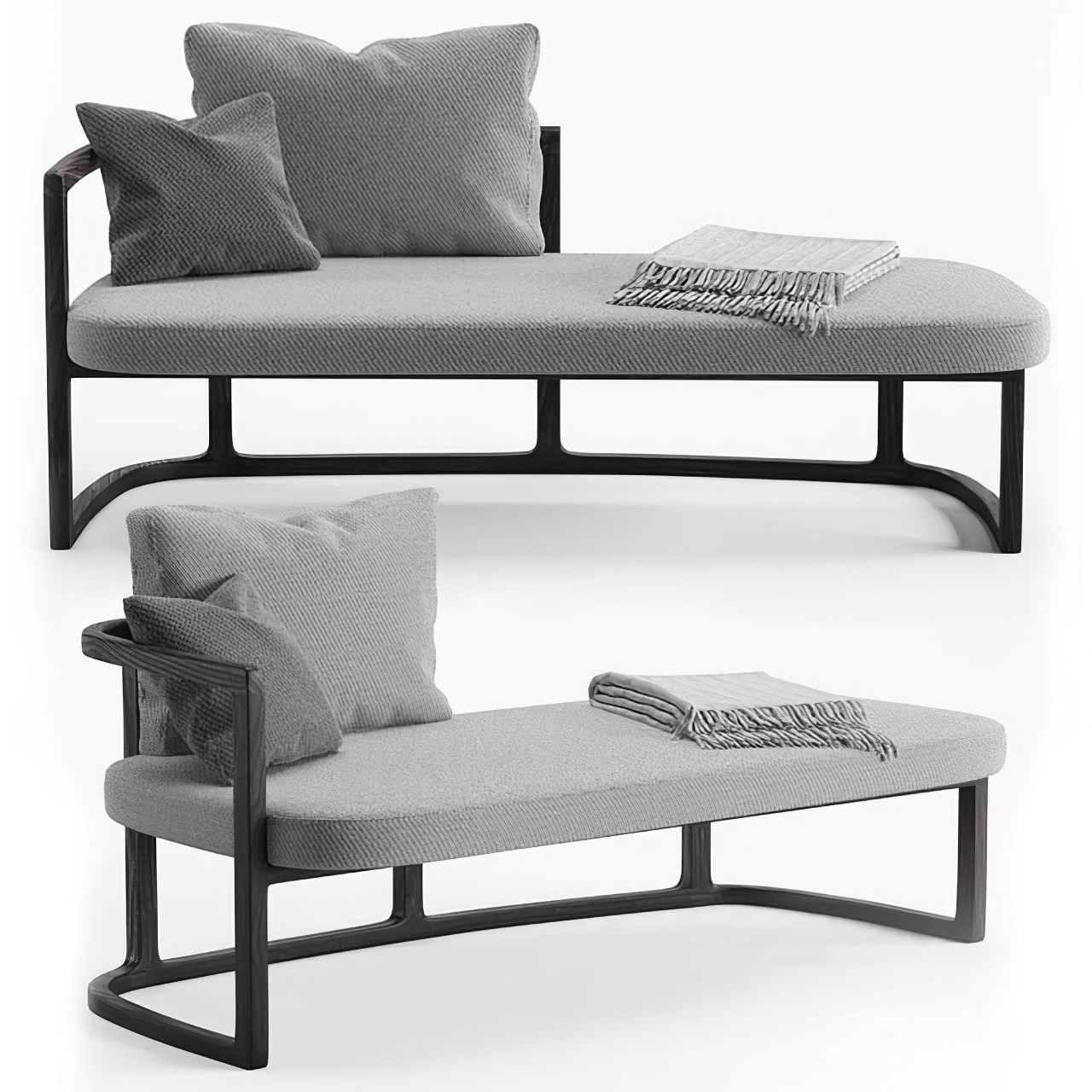 中式布艺长凳，卧榻，贵妃榻cr3d模型下载
