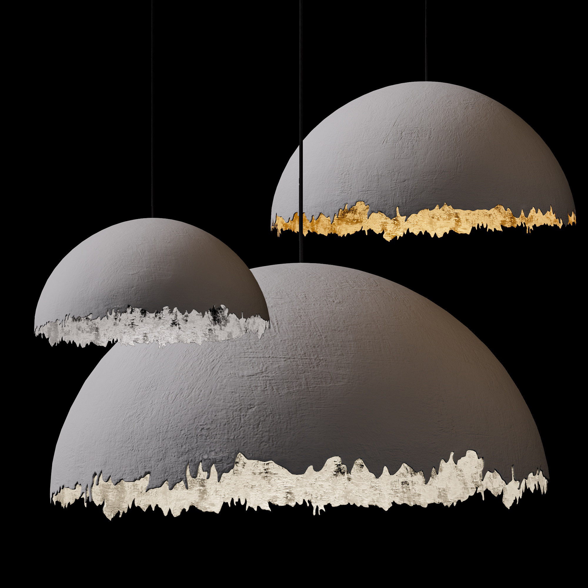 现代创意蛋壳吊灯，办公吊灯灯罩3d模型下载