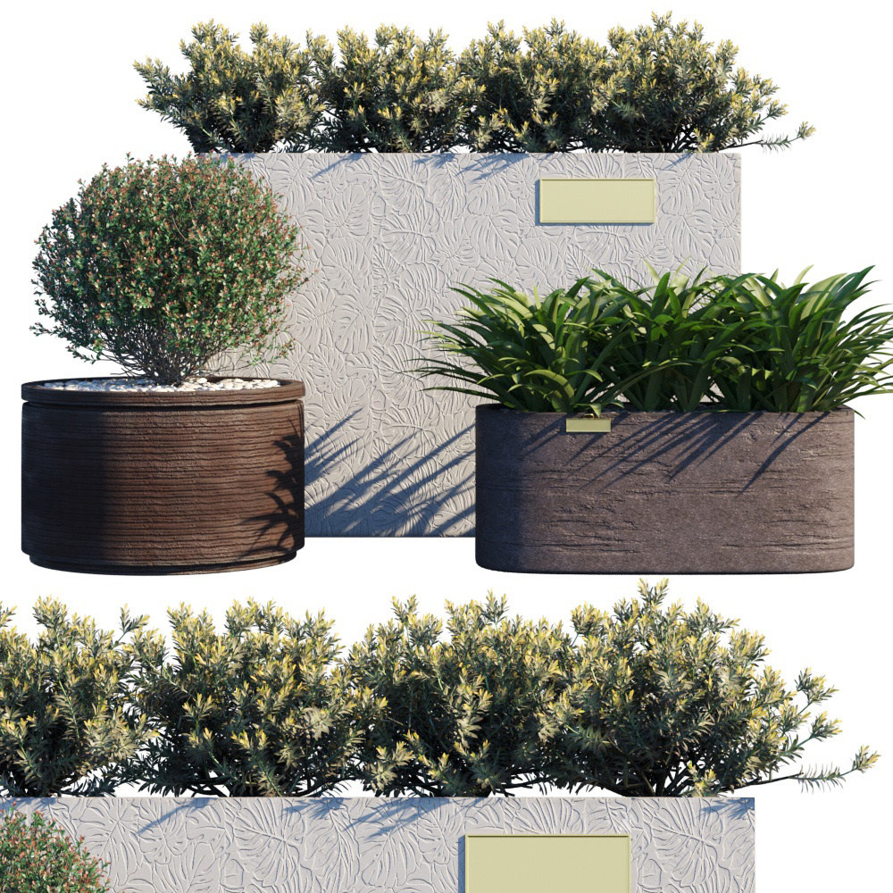 现代绿植盆栽，花池，花槽cr3d模型下载