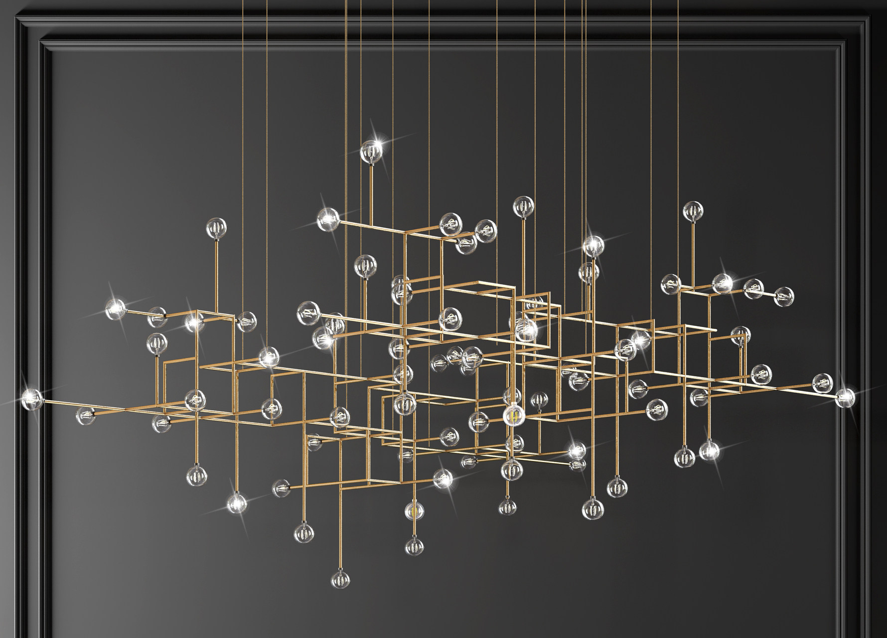 现代金属装饰吊灯3d模型下载
