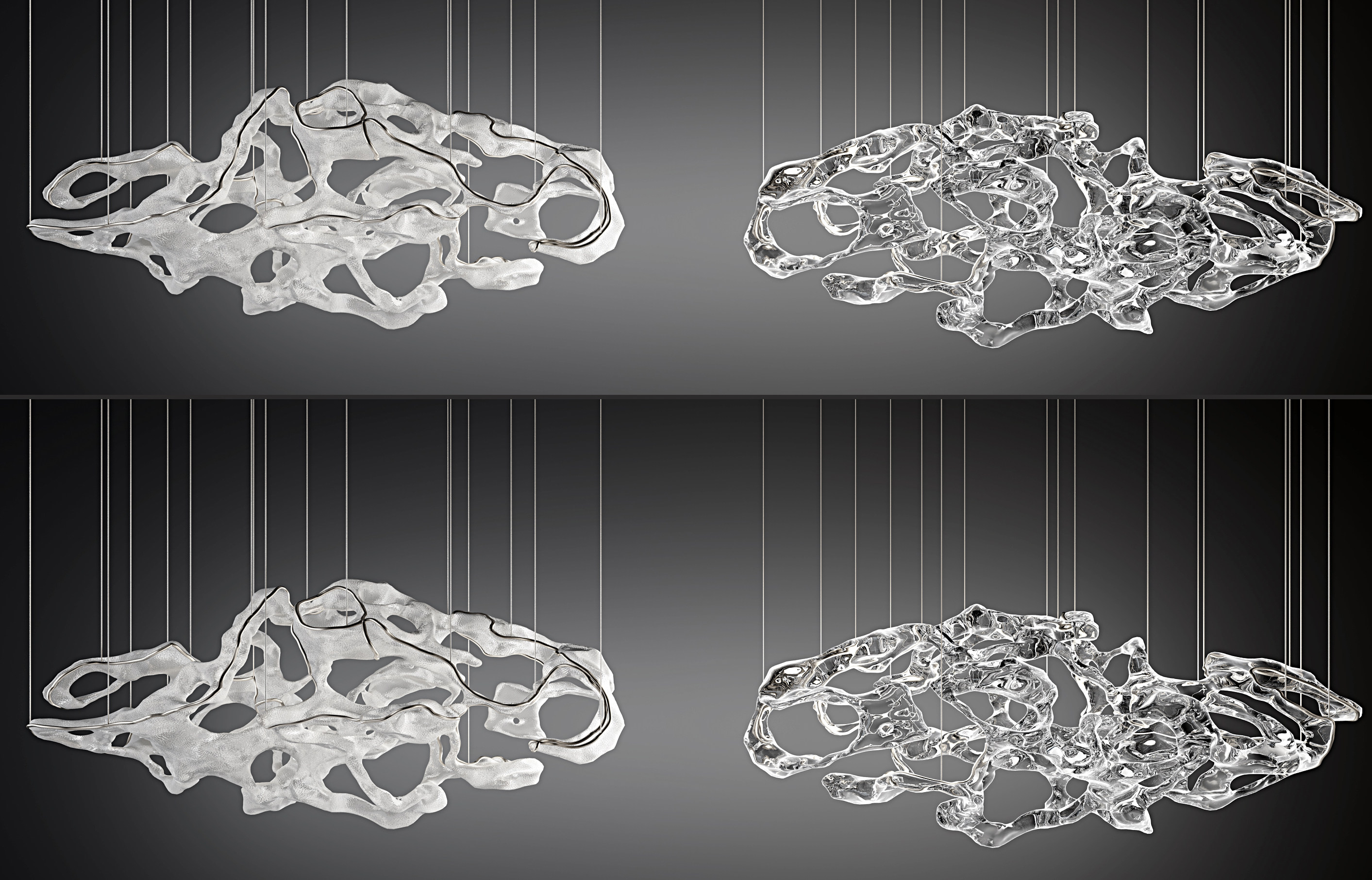 现代艺术异形水晶装饰吊灯3d模型下载