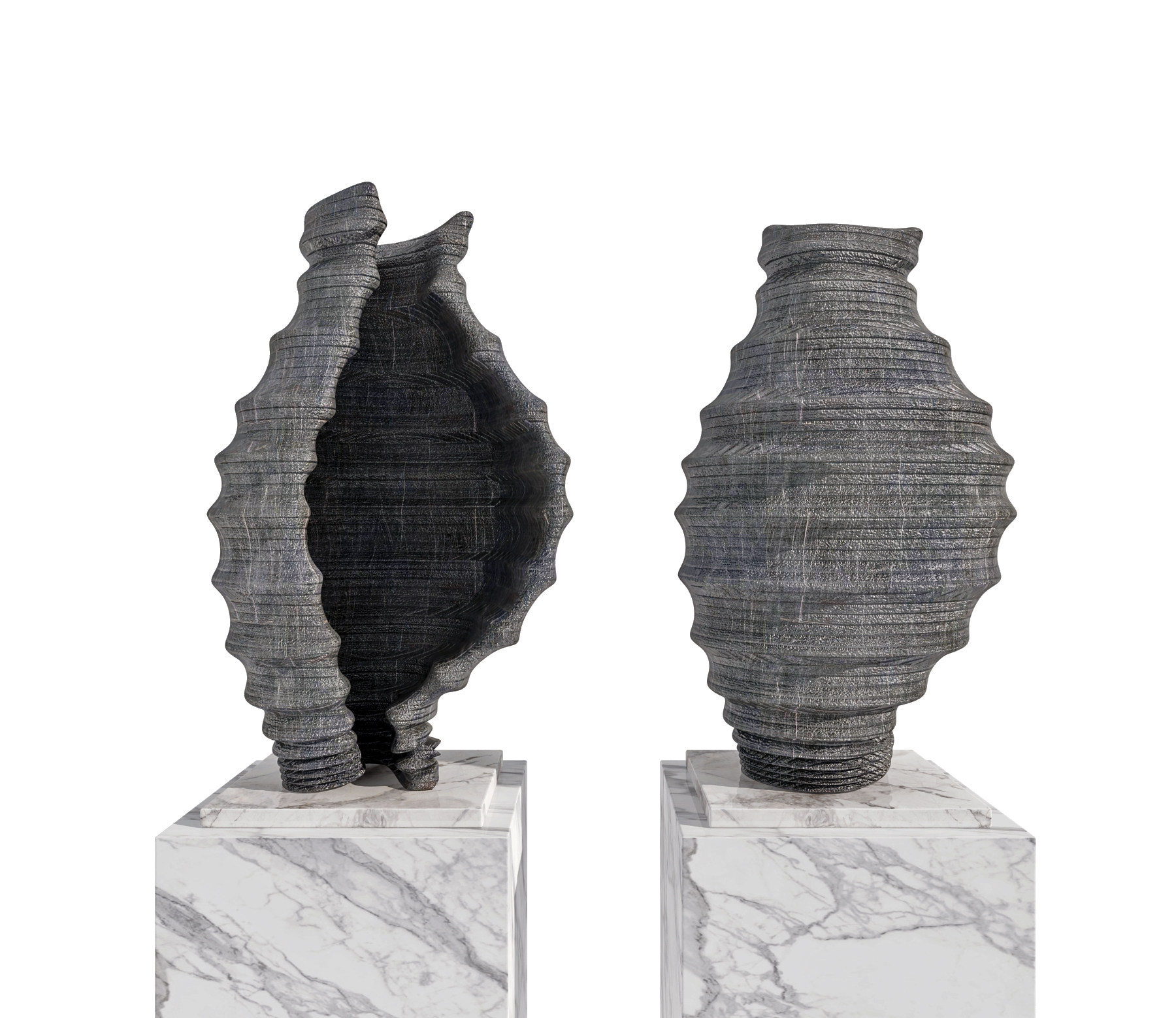 新中式抽象，海螺雕塑摆件3d模型下载