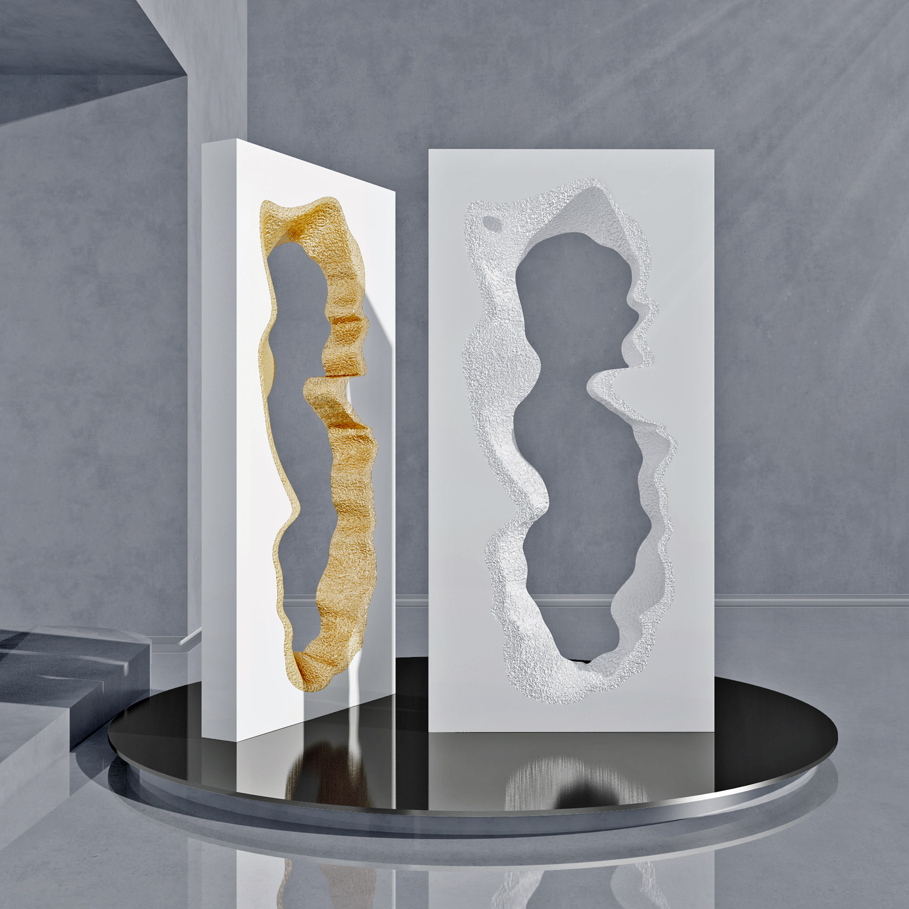 现代抽象镂空人物雕塑摆件雕塑3d模型下载