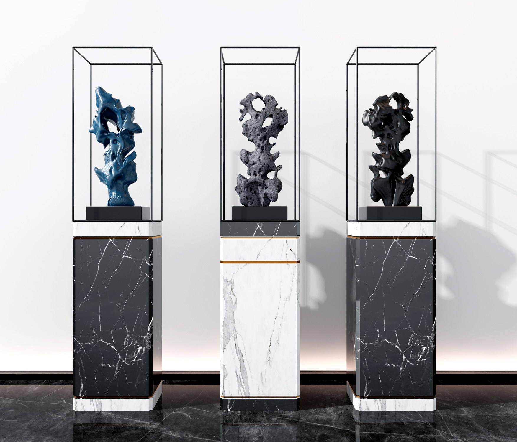 现代艺术石头，珊瑚，雕塑，摆件摆台3d模型下载