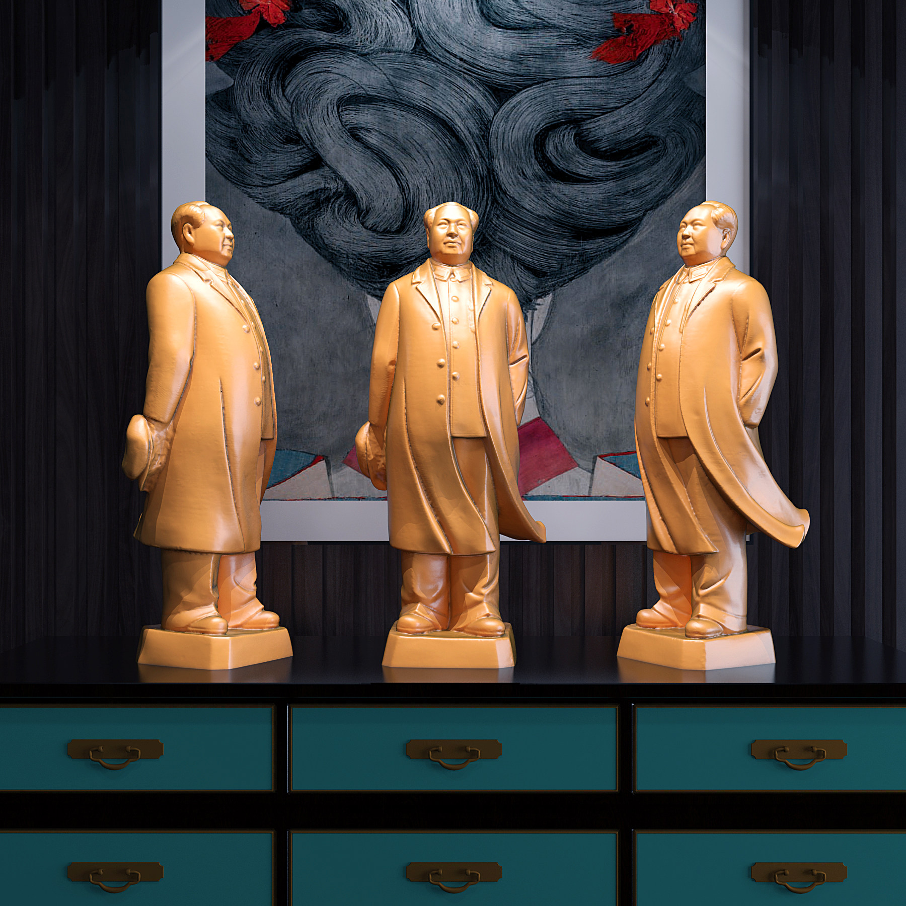 现代毛泽东，毛主席，人物雕像雕塑3d模型下载