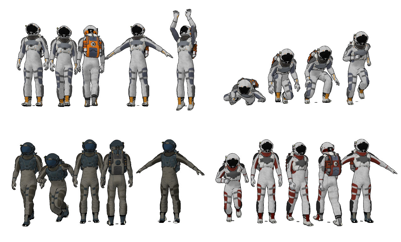 现代宇航服宇航员，人物su草图模型下载
