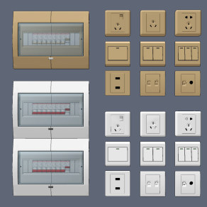 现代电闸箱开关插座面板su草图模型下载