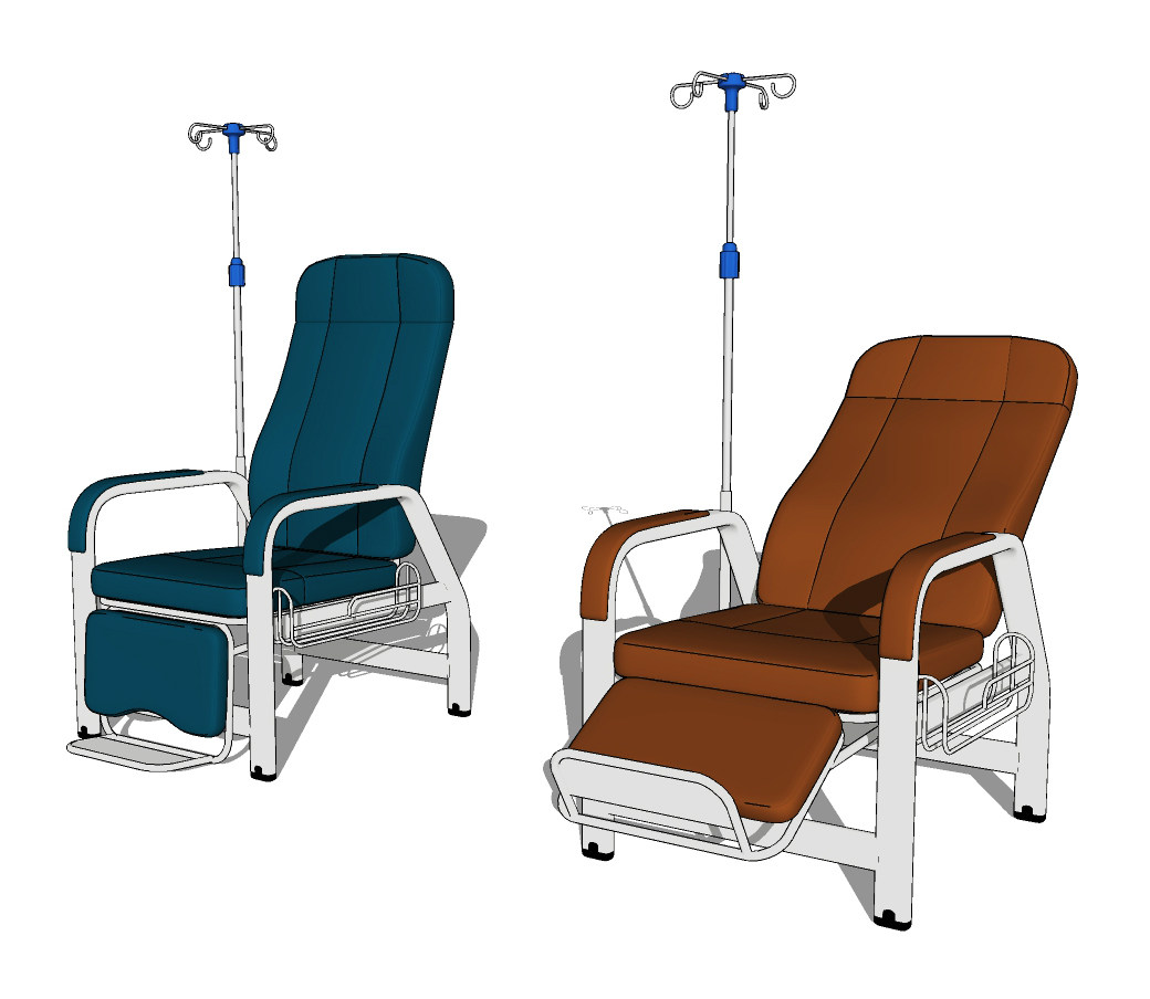 现代医院输液椅su草图模型下载