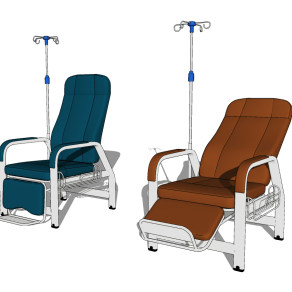 现代医院输液椅su草图模型下载