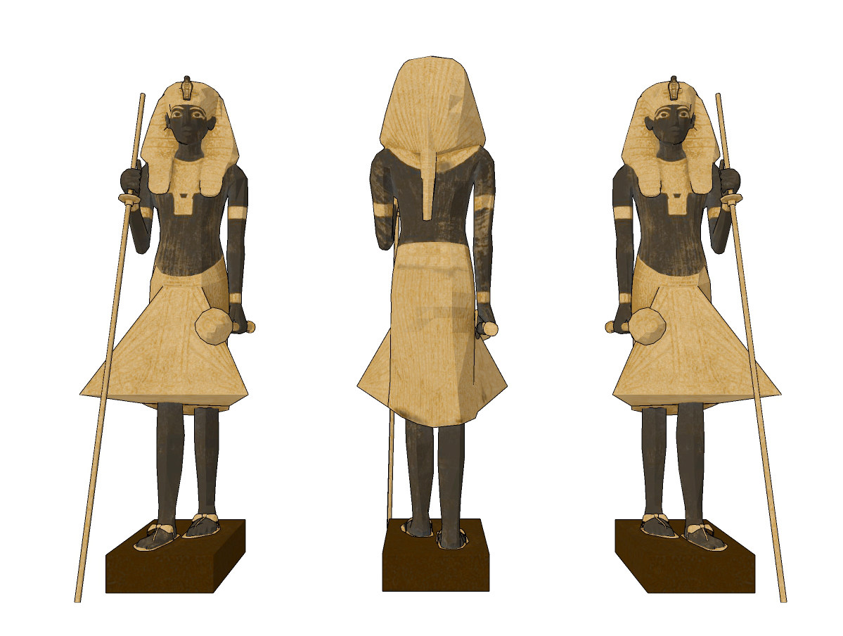 现代埃及法老雕塑，雕像su草图模型下载
