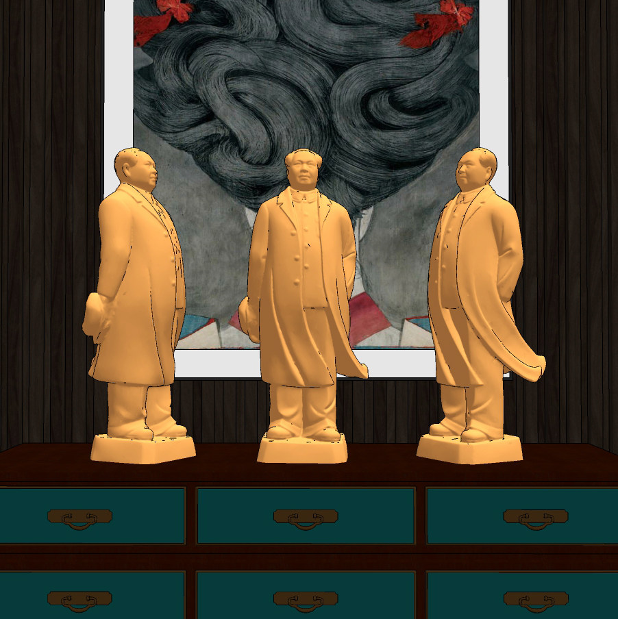 现代毛泽东，毛主席，人物雕像雕塑su草图模型下载