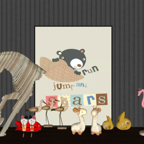 现代饰品摆件火烈鸟、鱼、猫、长颈鹿、儿童挂画、儿童房饰品 (1)su草图模型下载