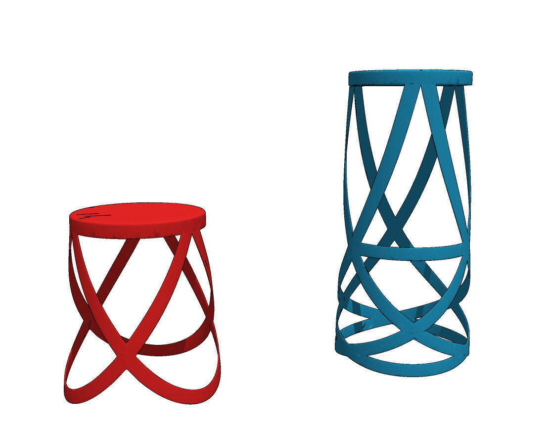 cappellini ribbon 现代吧凳,高脚凳, 吧椅su草图模型下载