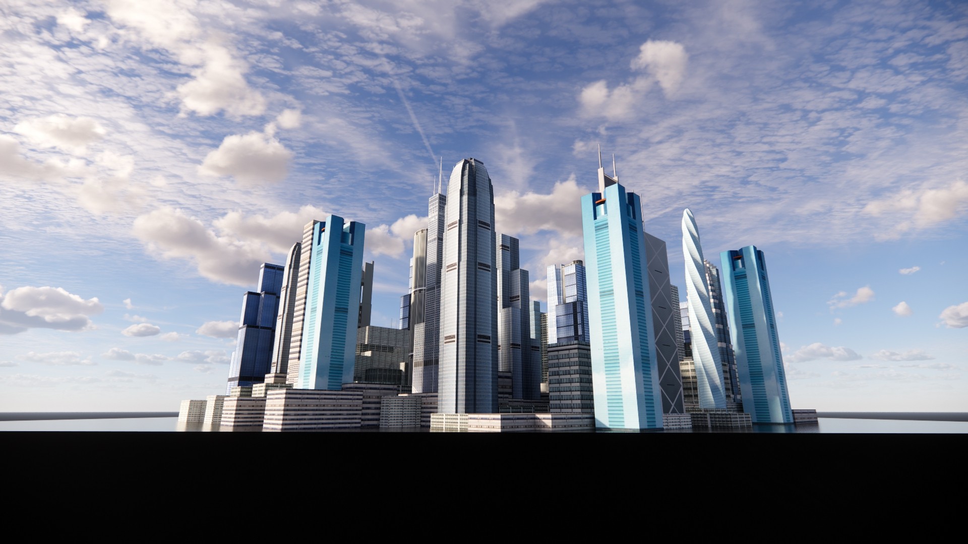 15城市建筑群 现代化高楼大厦su草图模型下载