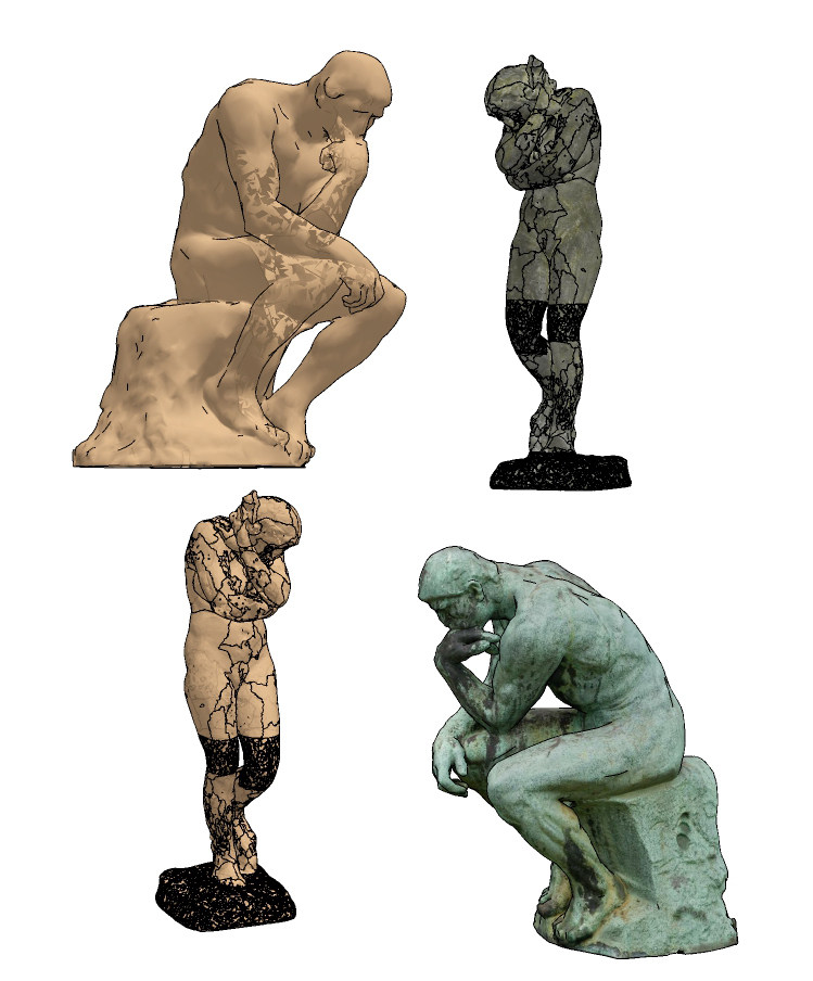 奥古斯特罗丹 欧式人体雕塑，摆台，雕像su草图模型下载