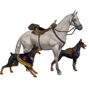 现代骏马,猎犬,动物su草图模型下载
