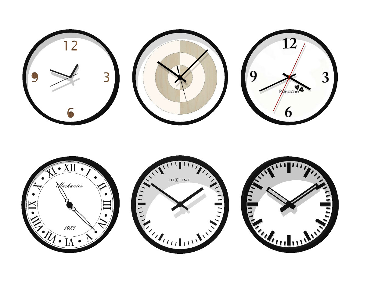 100现代钟表，石英钟，挂钟su草图模型下载