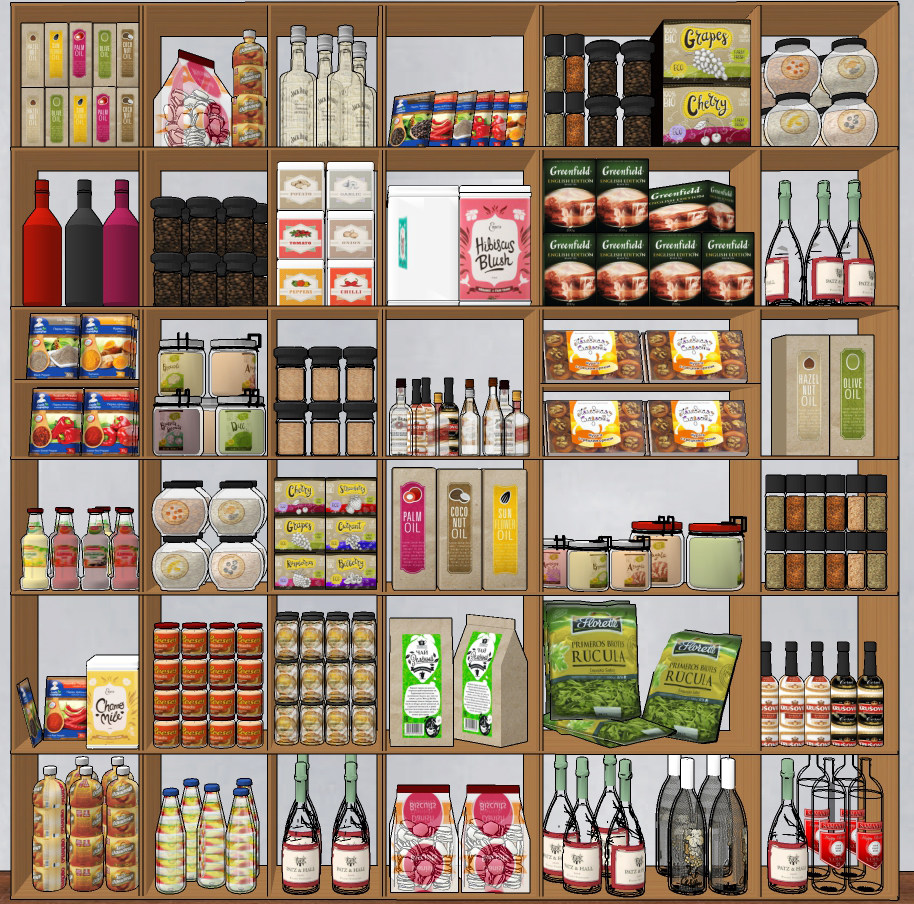 现代食品，酒水，展柜，货架su草图模型下载